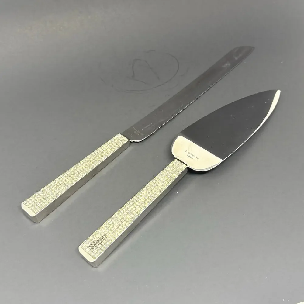 Sheridan Crystal Handle Stainless Steel Cake Knife & Server Set